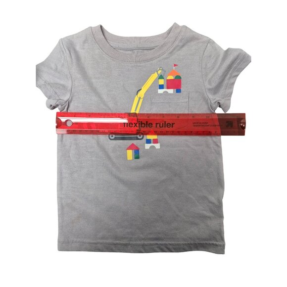 Cat & Jack Toddler Boys Gray Construction Graphic Tee 18M - Picture 4 of 7